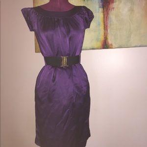 Banana Republic eggplant color silk dress.